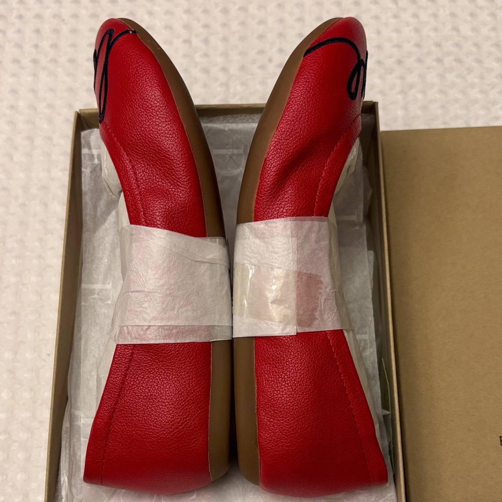 NEW! ED Ellen DeGeneres Langlee Size 13M Red 'Love' Ballet Flats - Picture 6 of 10